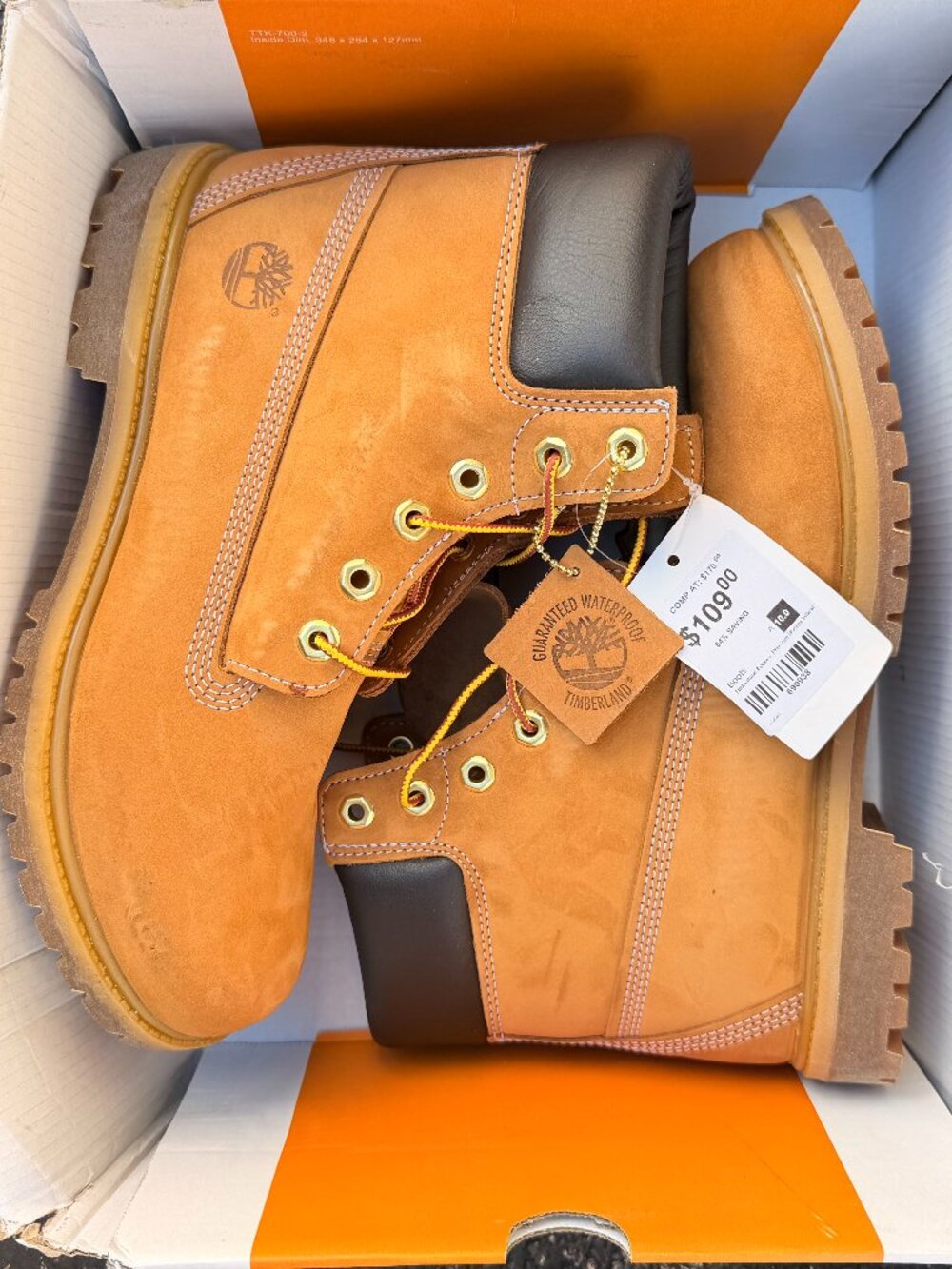 New Timberland Premium 6in Waterproof Boot Wheat Nubuck Women's Size 10